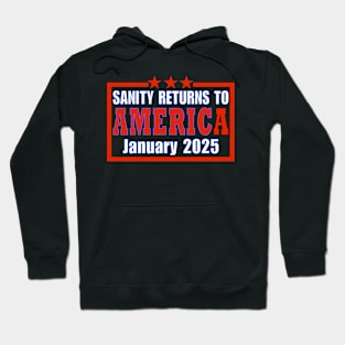 Sanity Returns To America January 2025 Trump Won Political Hoodie